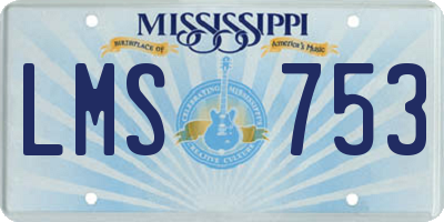 MS license plate LMS753