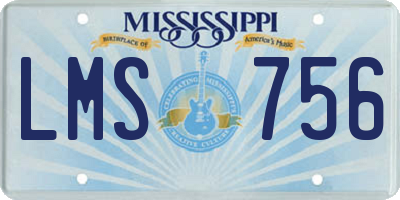 MS license plate LMS756
