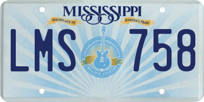 MS license plate LMS758