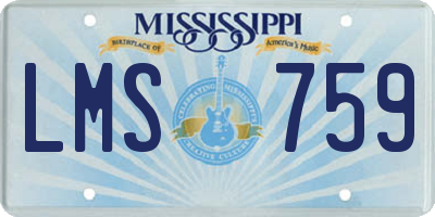 MS license plate LMS759