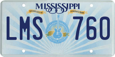MS license plate LMS760