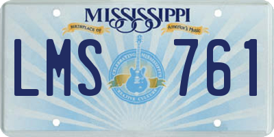 MS license plate LMS761