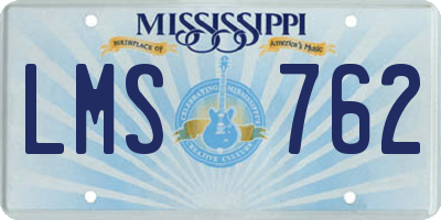 MS license plate LMS762