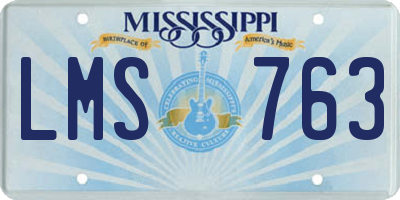 MS license plate LMS763