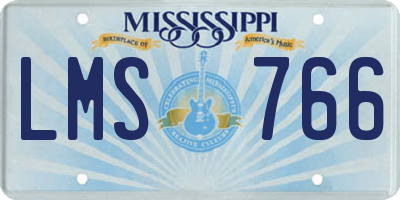 MS license plate LMS766
