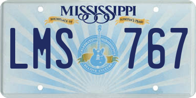 MS license plate LMS767