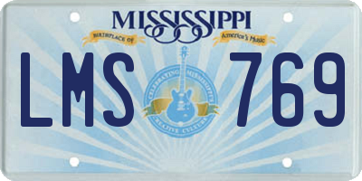 MS license plate LMS769