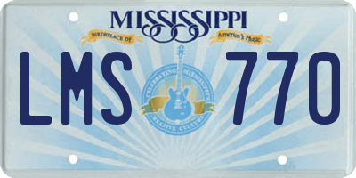 MS license plate LMS770