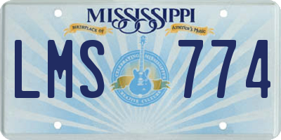 MS license plate LMS774