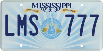 MS license plate LMS777
