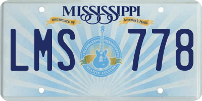 MS license plate LMS778