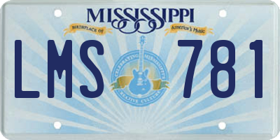 MS license plate LMS781