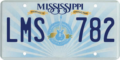 MS license plate LMS782