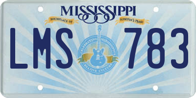 MS license plate LMS783