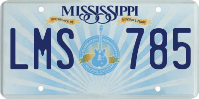 MS license plate LMS785