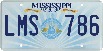 MS license plate LMS786