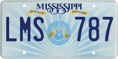 MS license plate LMS787
