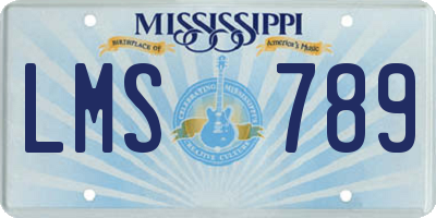 MS license plate LMS789