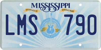 MS license plate LMS790