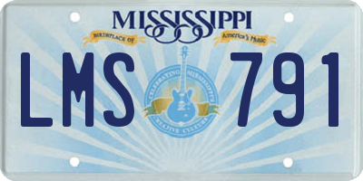 MS license plate LMS791