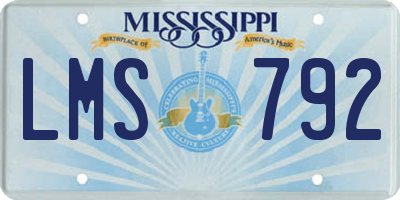 MS license plate LMS792