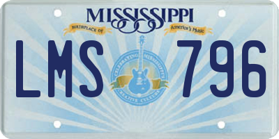 MS license plate LMS796
