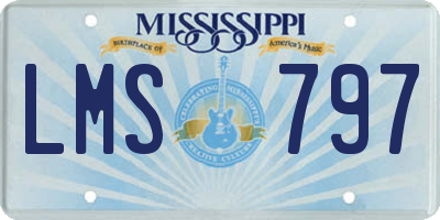 MS license plate LMS797