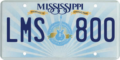 MS license plate LMS800
