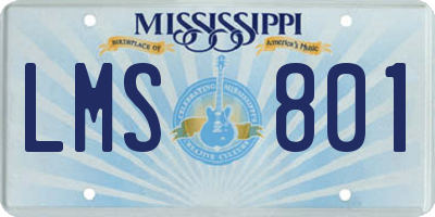 MS license plate LMS801