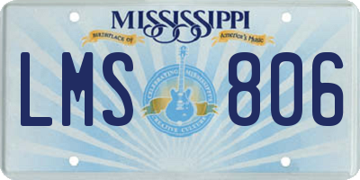 MS license plate LMS806