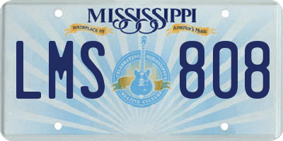 MS license plate LMS808
