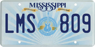 MS license plate LMS809
