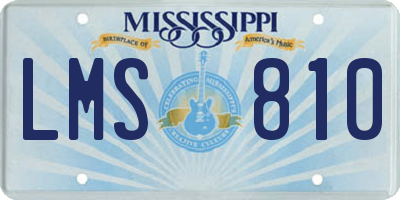 MS license plate LMS810