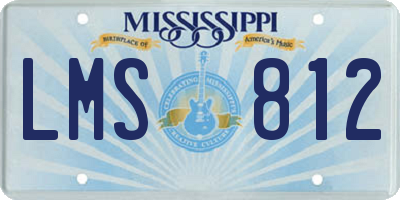 MS license plate LMS812