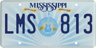 MS license plate LMS813