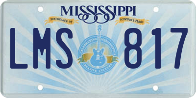 MS license plate LMS817