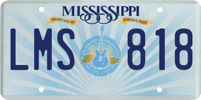 MS license plate LMS818