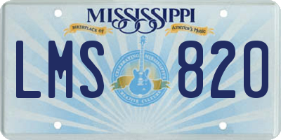 MS license plate LMS820