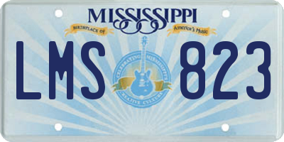 MS license plate LMS823