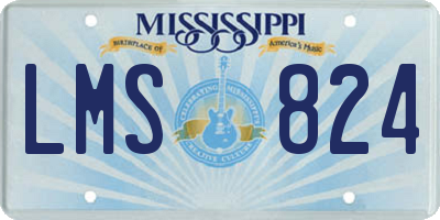 MS license plate LMS824