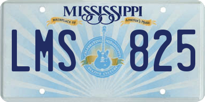 MS license plate LMS825