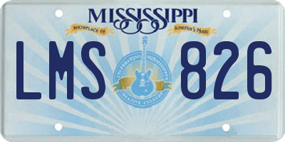 MS license plate LMS826