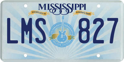 MS license plate LMS827