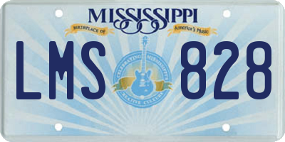 MS license plate LMS828
