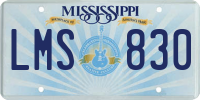 MS license plate LMS830
