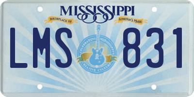 MS license plate LMS831