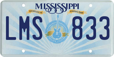 MS license plate LMS833