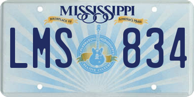 MS license plate LMS834