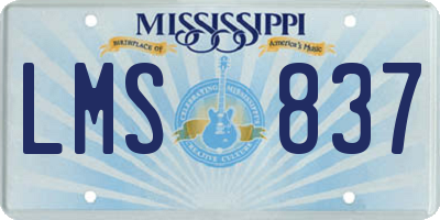 MS license plate LMS837