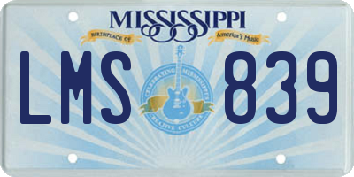 MS license plate LMS839